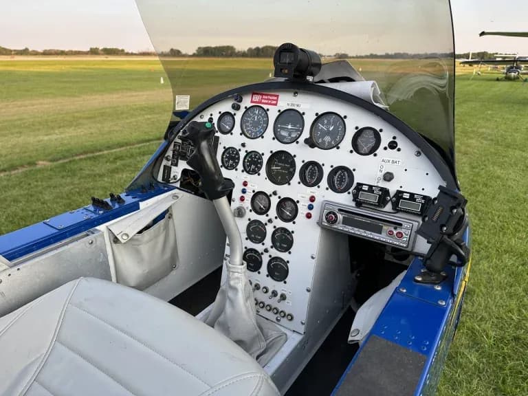 View of the Air-Cam cockpit and instrument panel.