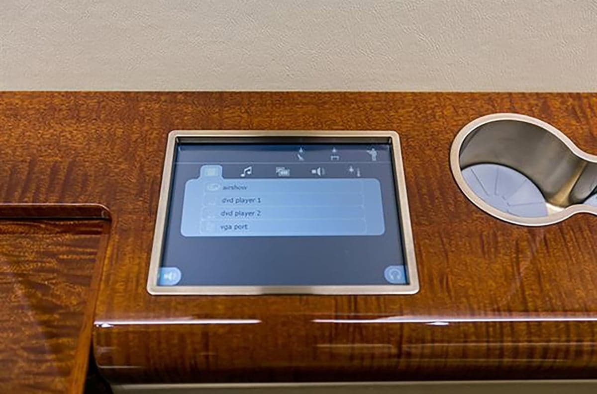 Close up of the aircraft entertainment system screen.
