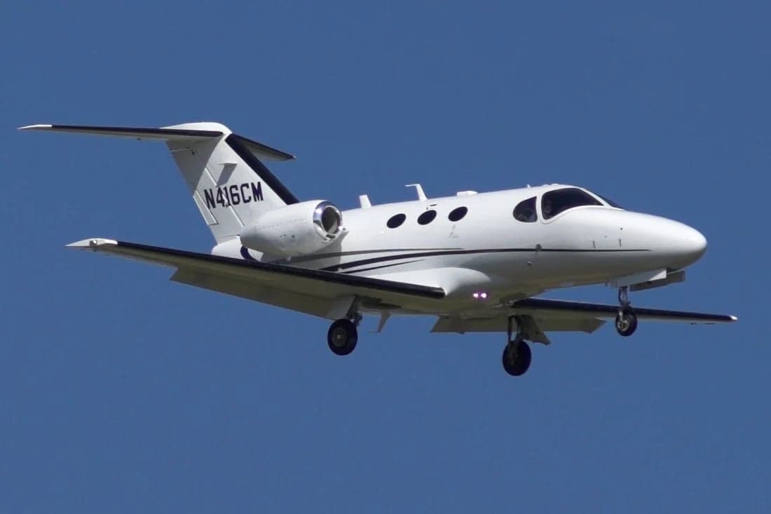 Cessna Citation Mustang N416CM in flight.