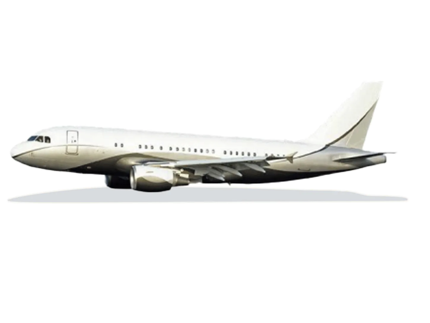 Generic side view of a white private jet aircraft.