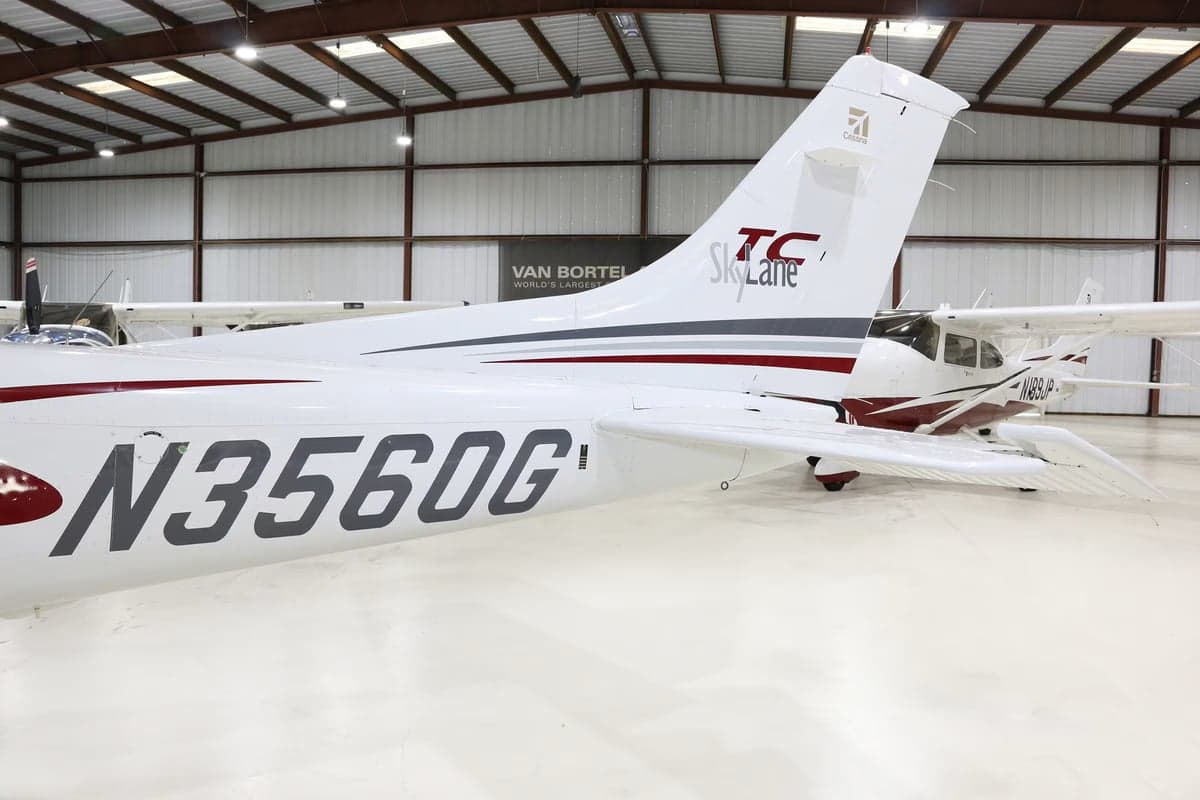 Tail section of a Cessna aircraft with registration number N3560G.