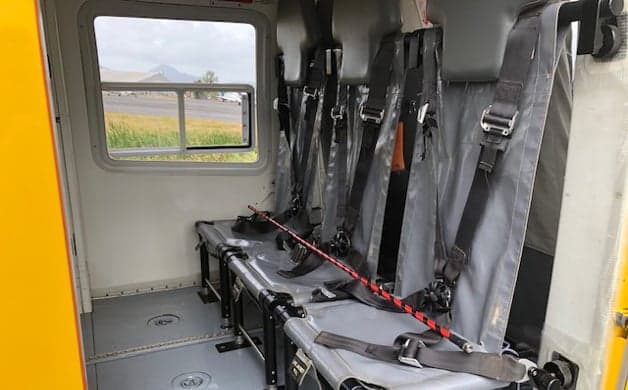 Close-up of the helicopter's instrument panel.