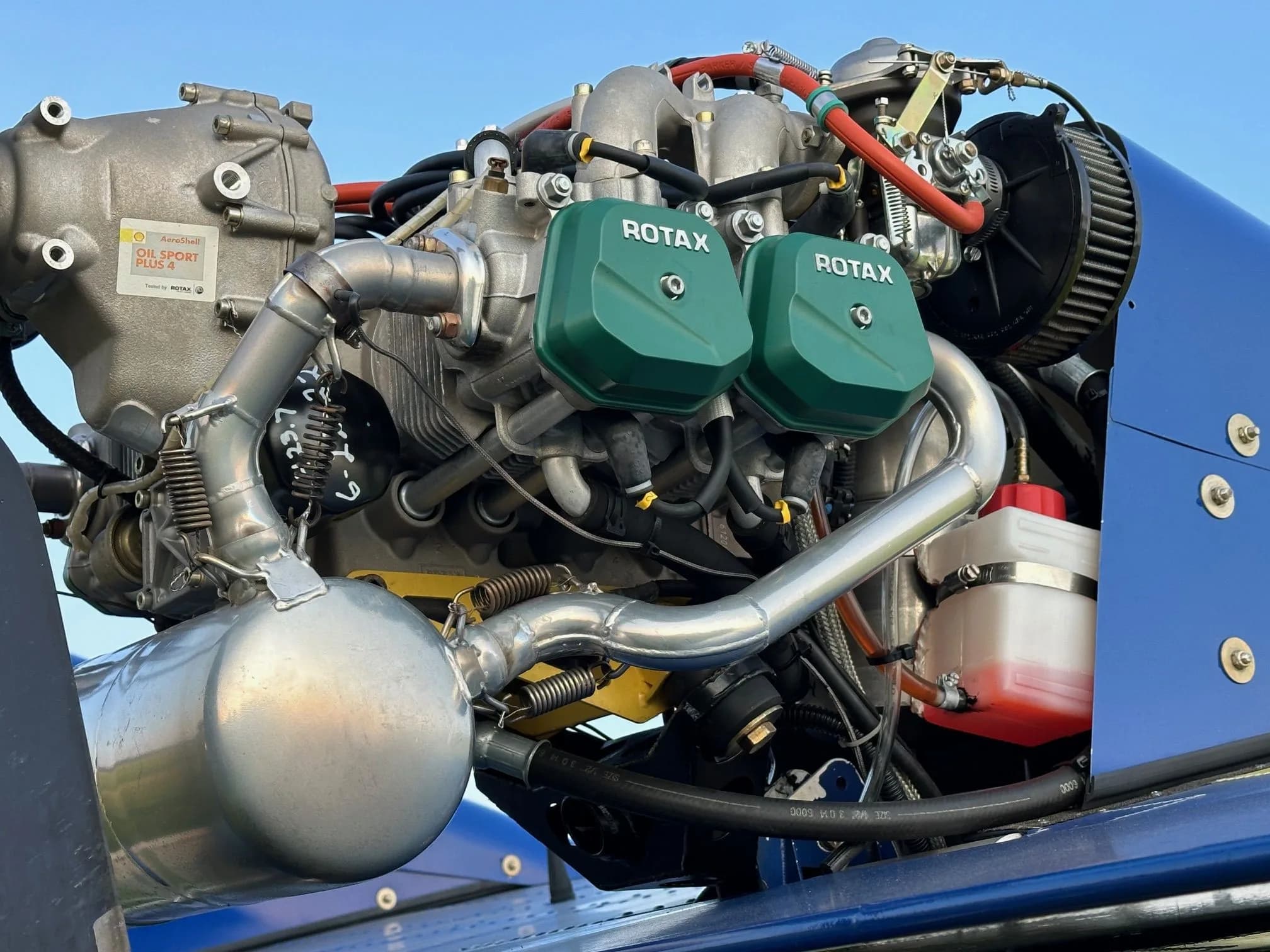 Close-up of the Rotax engine on the Air-Cam.