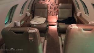 Cabin seating in the Cessna CitationJet.