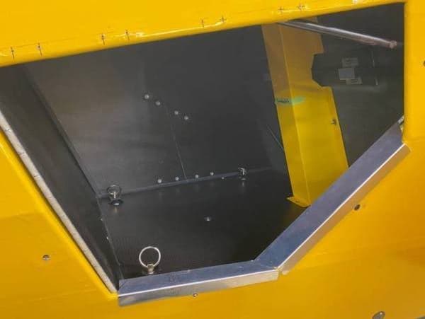 Close-up of the interior of the aircraft's cargo area.