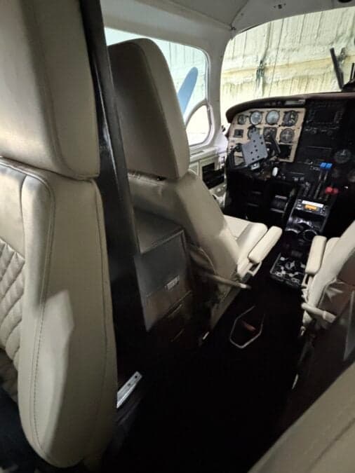 View of the interior cabin and cockpit.