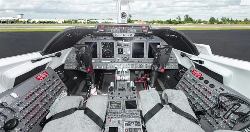 Aircraft cockpit instrument panel.