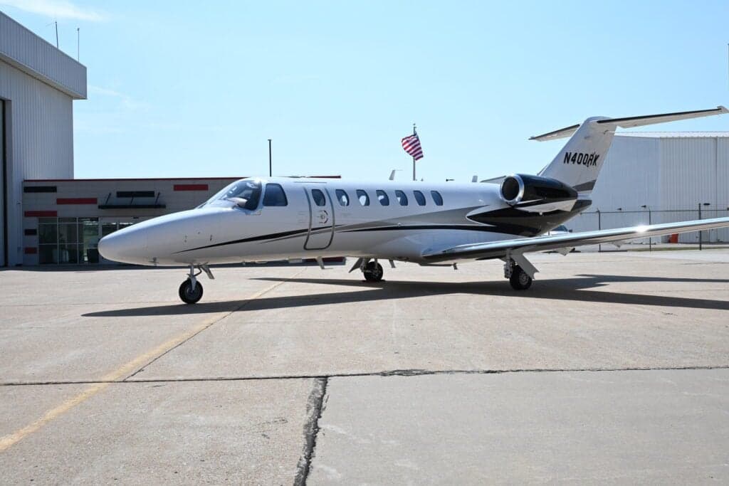 N400RK Cessna Citation CJ3+ on the ramp.