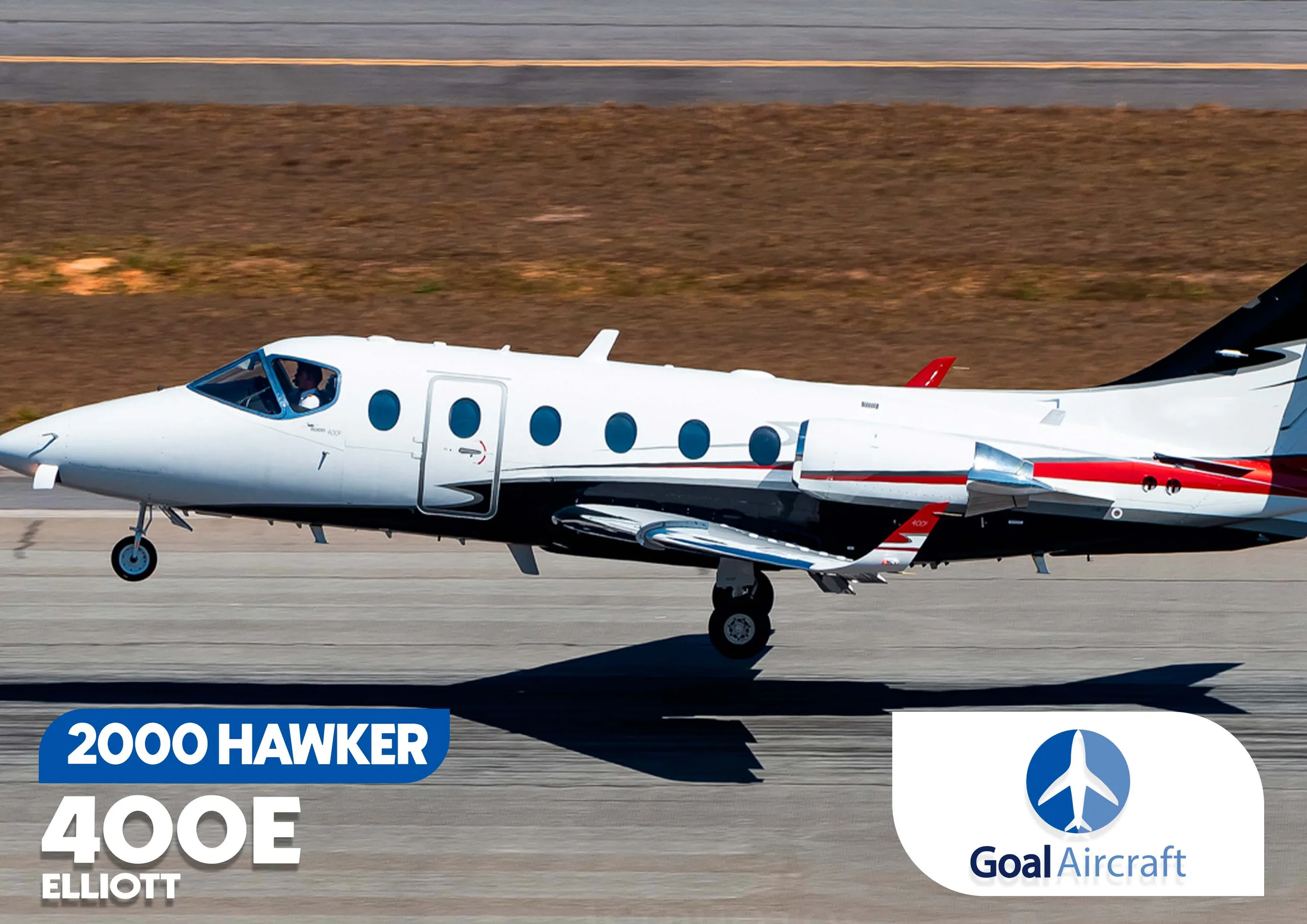 A Hawker 400XP on the runway.