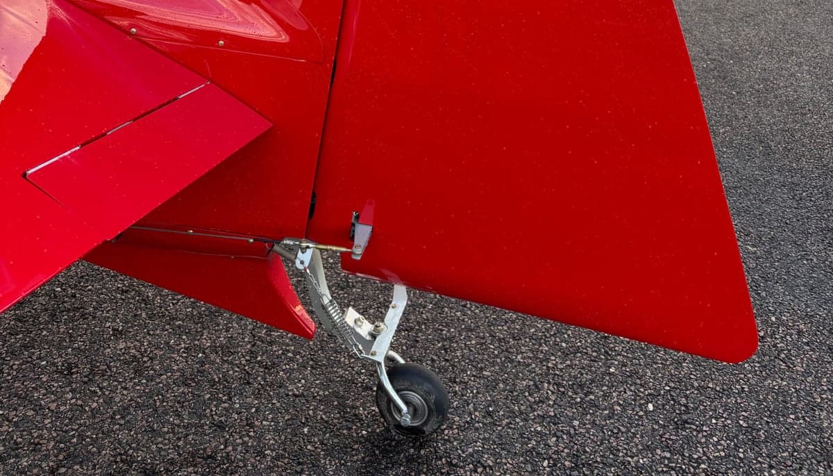 Close up of the tail wheel of the Aura Aero Integral R.
