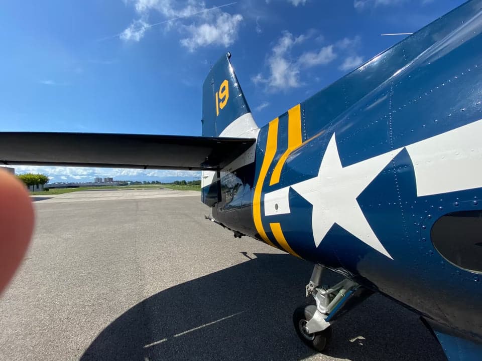 Close up of the Grumman TBF Avenger's nose and engine.