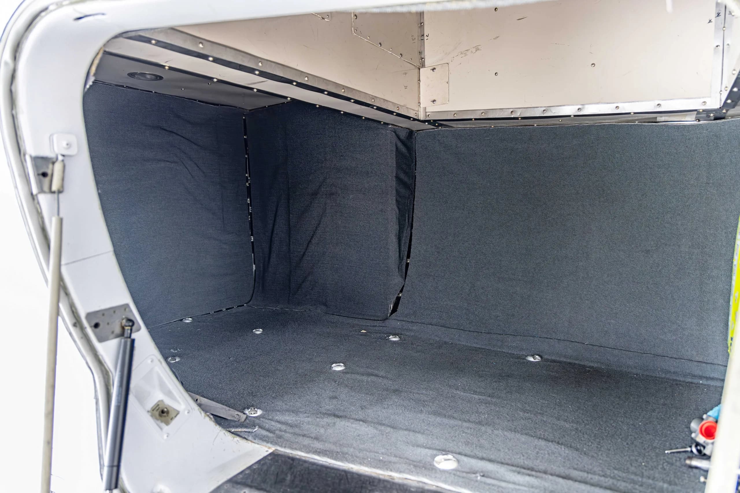 View of the aircraft's baggage compartment.