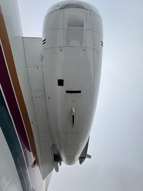 Close-up of the engine on a Cessna Citation CJ3+.