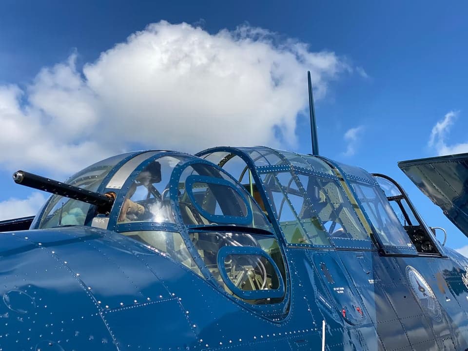Close up of the Grumman TBF Avenger's tail and fuselage.