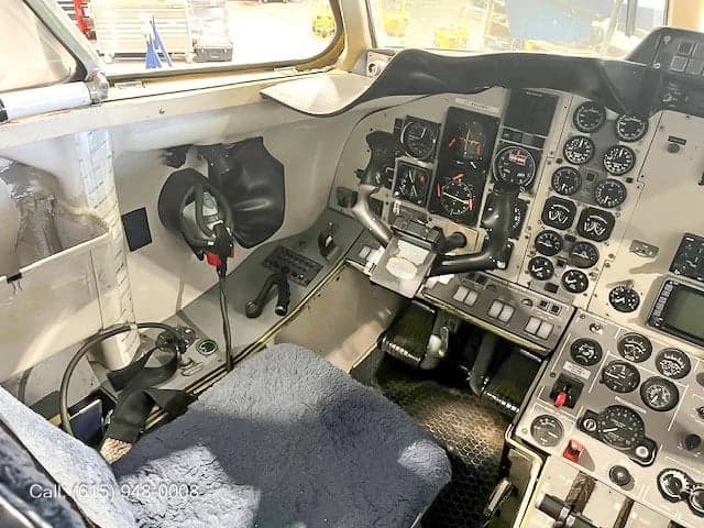 The cockpit of a Jetstream 3200 aircraft.