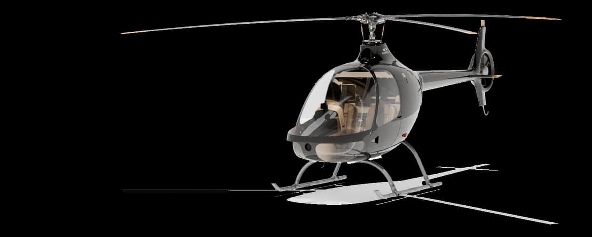Stock photo of a black helicopter on a black background.