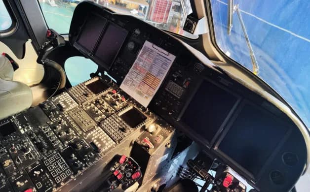Detailed view of the cockpit instruments and controls.