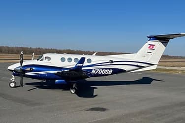 A King Air 350 on the tarmac.