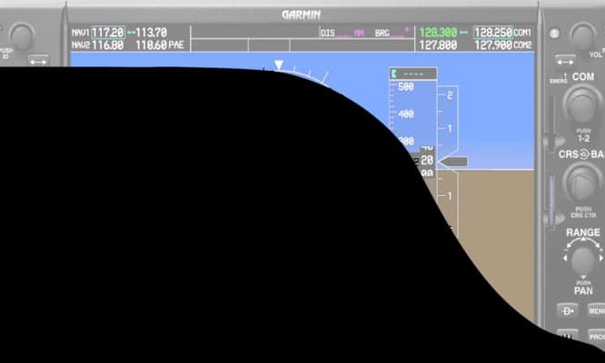 A close-up of a Garmin avionics display in the cockpit.
