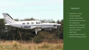 Piper Jetprop 2-SNOW in flight.