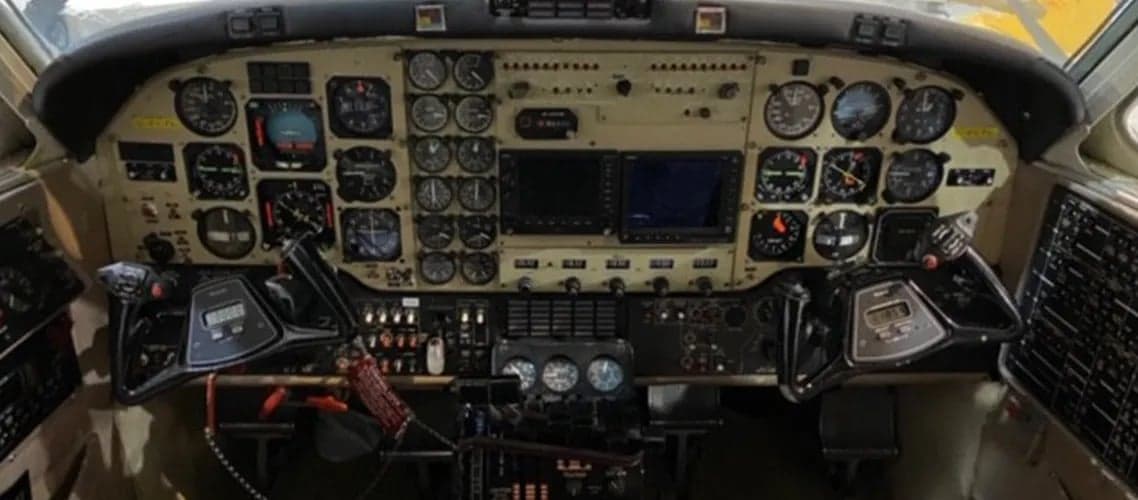 Detailed view of the aircraft's instrument panel.