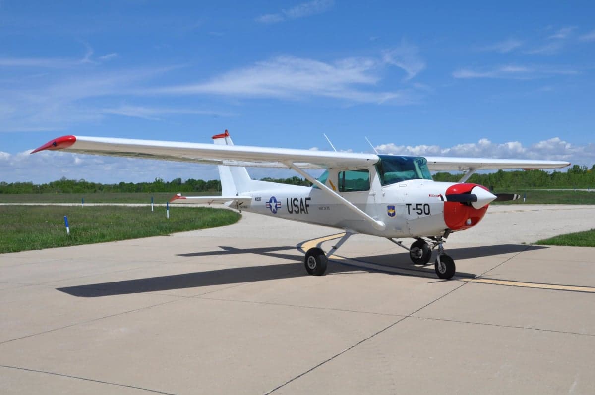A Cessna T-41 Mescalero aircraft on the tarmac.