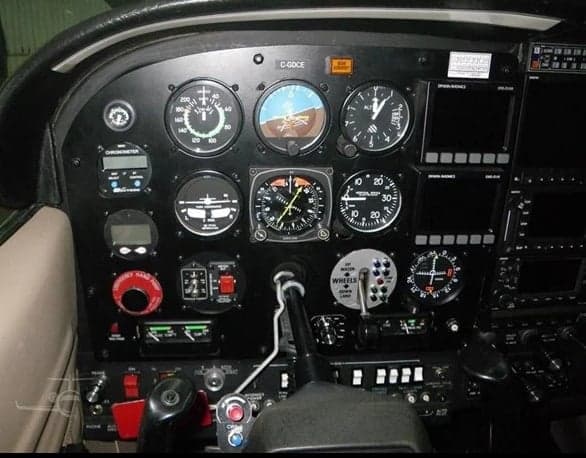 Close-up of the left side of the Cessna 206 instrument panel.