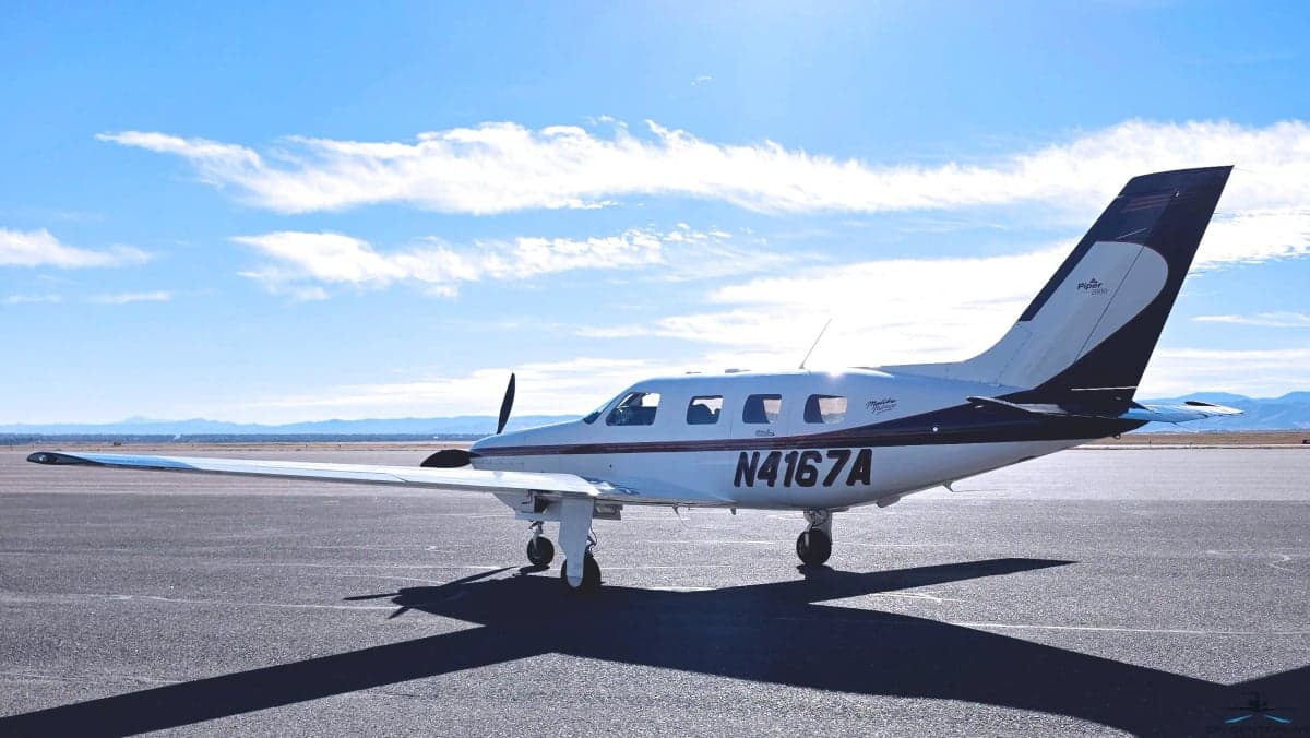 Piper Meridian N4167A parked on the tarmac.