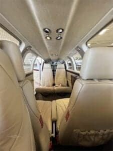 Interior of the aircraft showing the passenger seats.