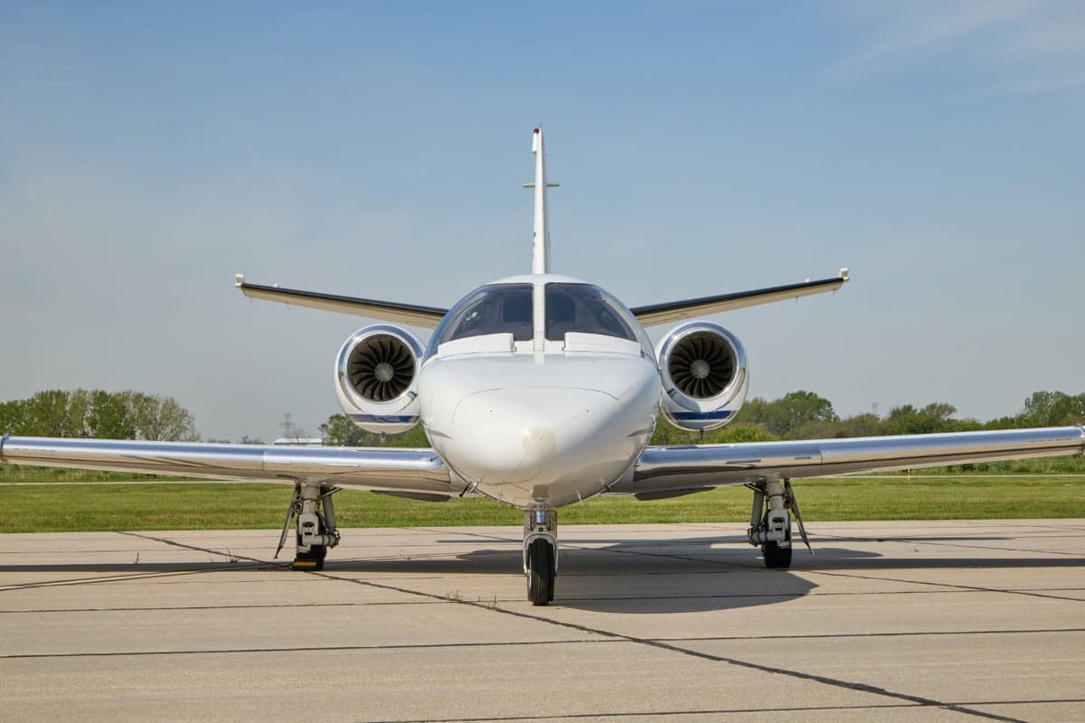 Cessna Citation CJ3 on the tarmac.