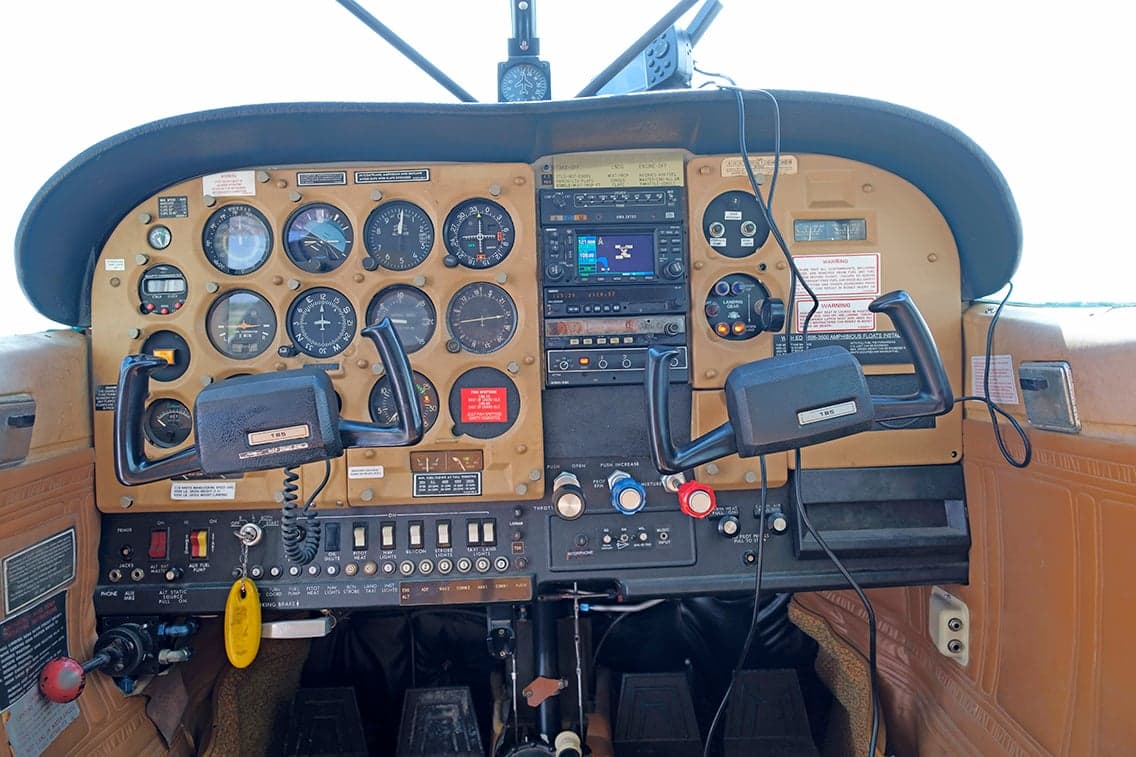 Full view of the Cessna 206 instrument panel.