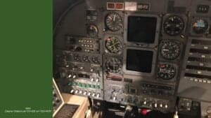 Close up of the Cessna CitationJet cockpit instrument panel.