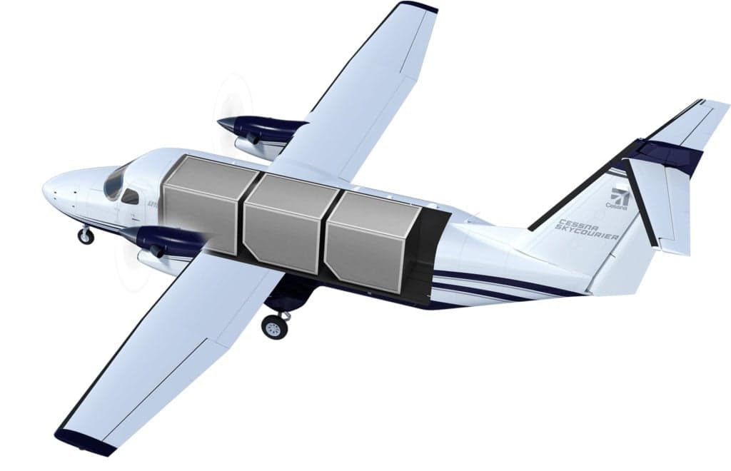 Cessna Skycourier cutaway showing cargo configuration.