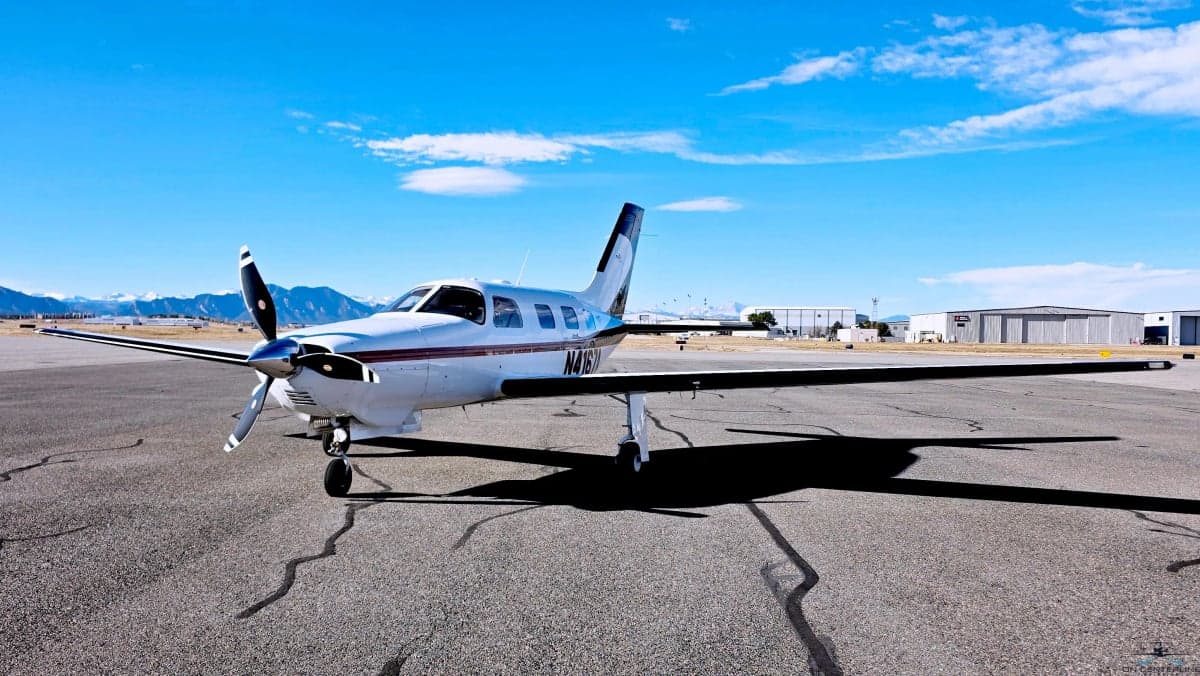 Piper Meridian N4167A parked on the tarmac.