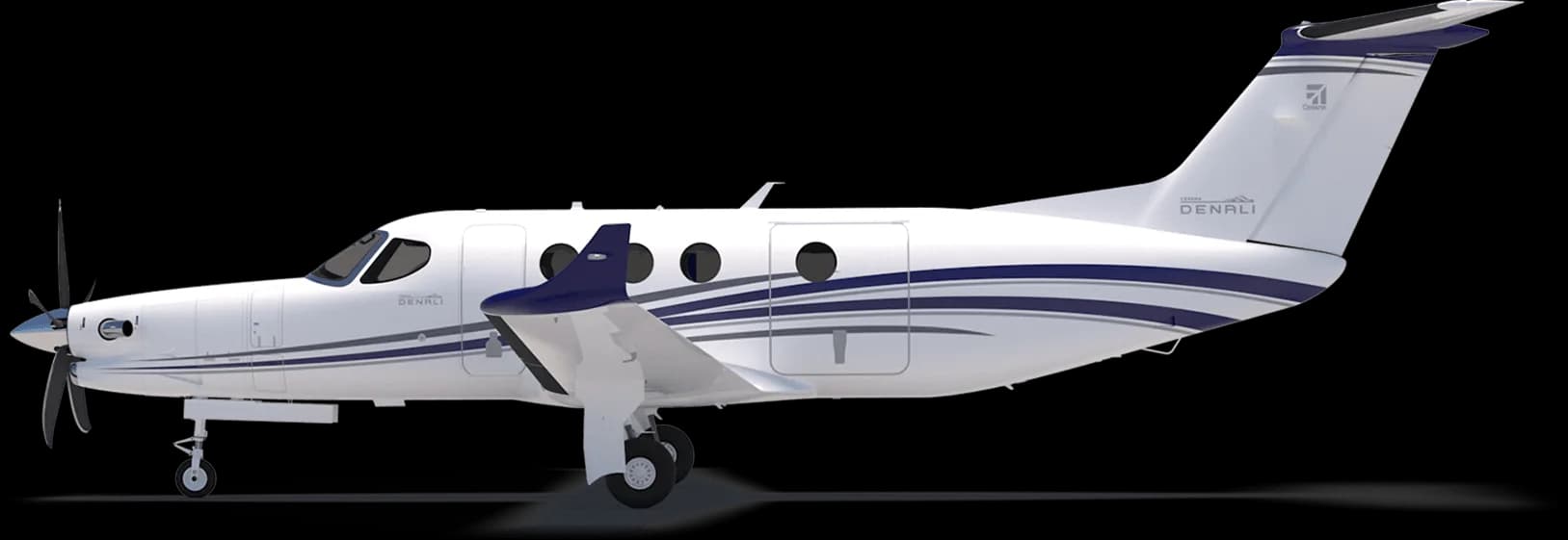 Side view of a Pilatus PC-12 NGX aircraft.