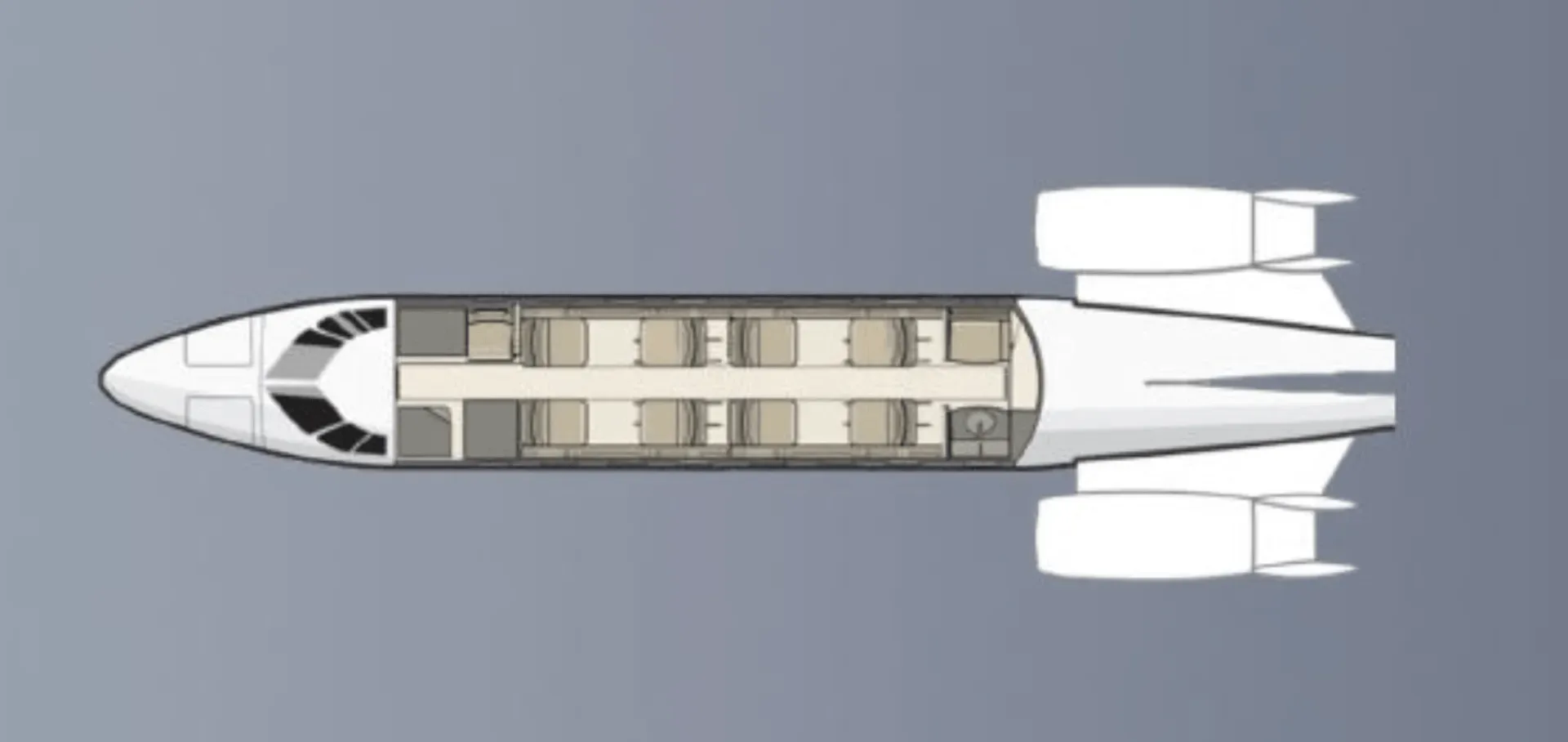 A diagram of the aircraft's interior layout.