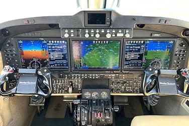The instrument panel of a King Air 350.