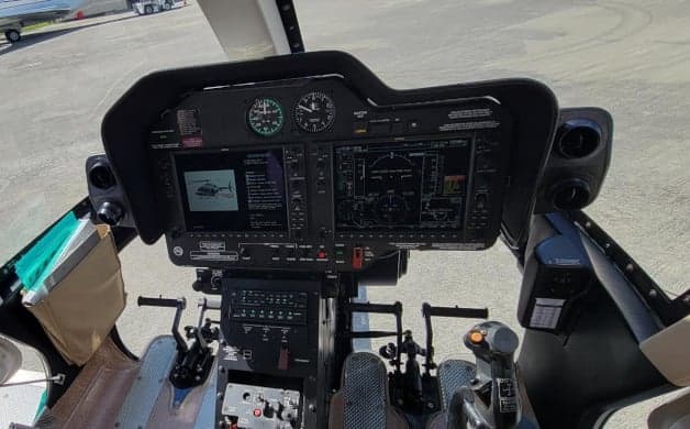 Helicopter cockpit instrument panel.