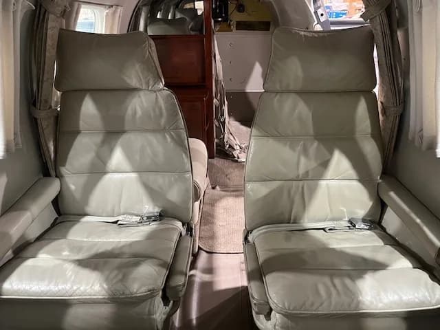 Interior view of the cabin with two seats.