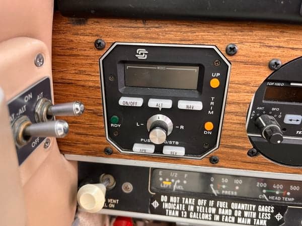Close-up of the autopilot control panel.