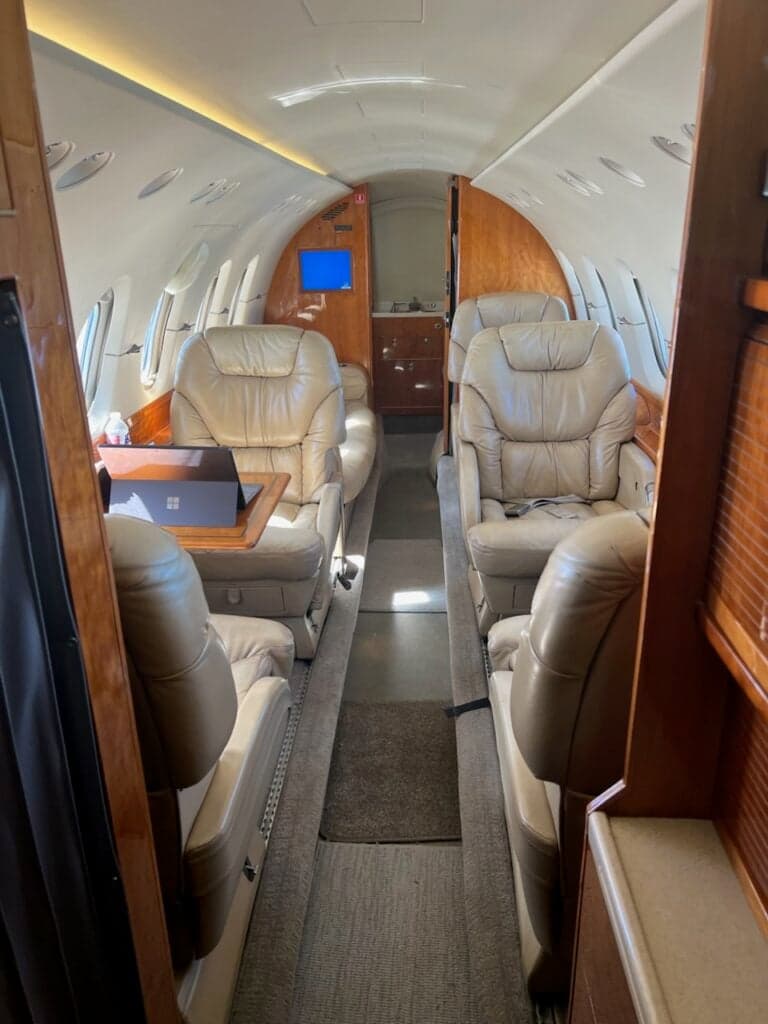 Hawker 750 cockpit instrument panel.