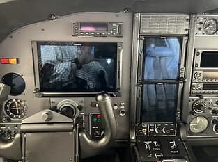Close-up of the aircraft's instrument panel.
