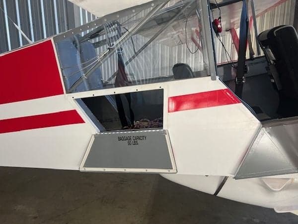 View of the aircraft interior under the seat.