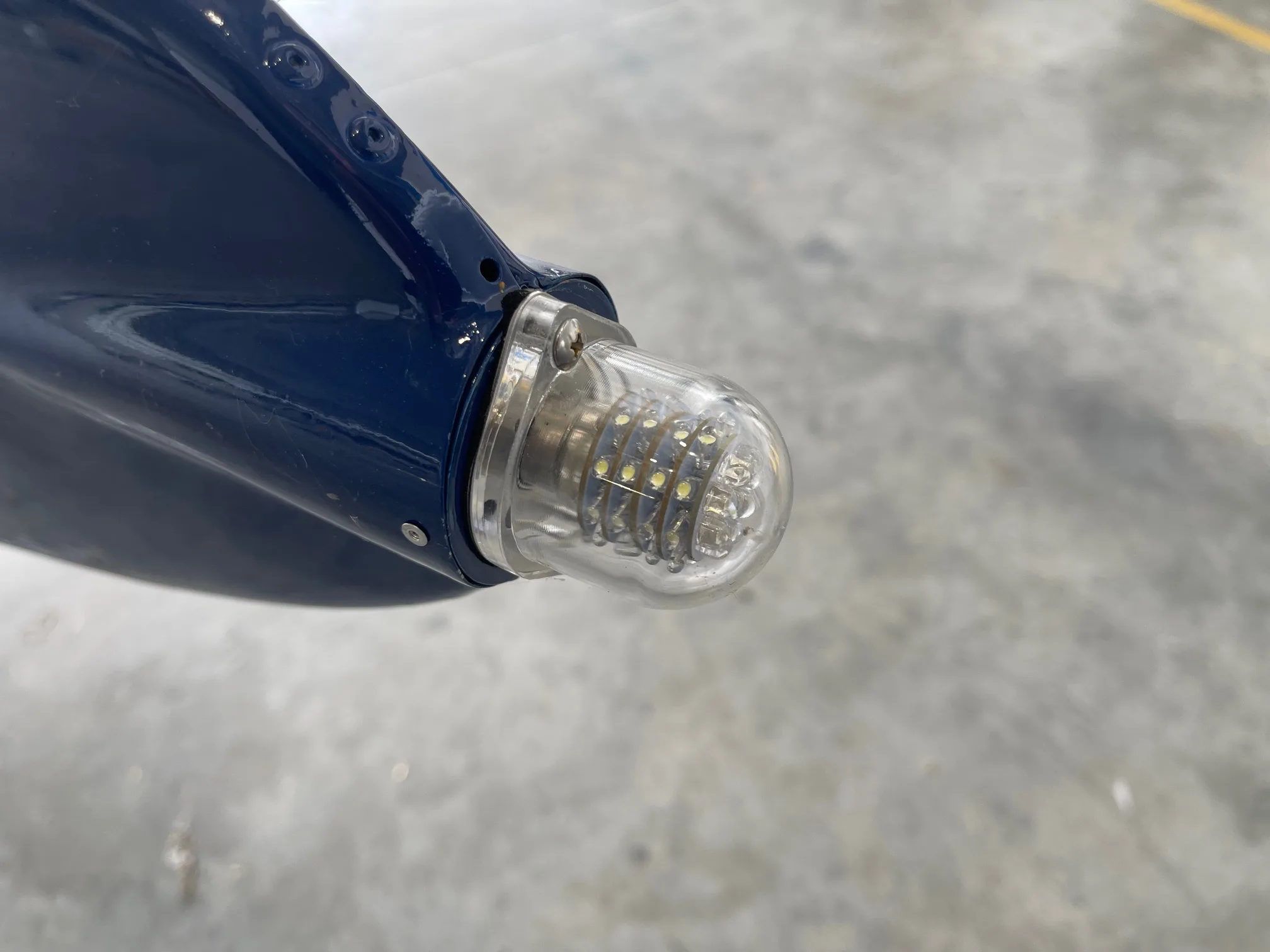 Close up of the tail light on the Ercoupe CF-BMJ.