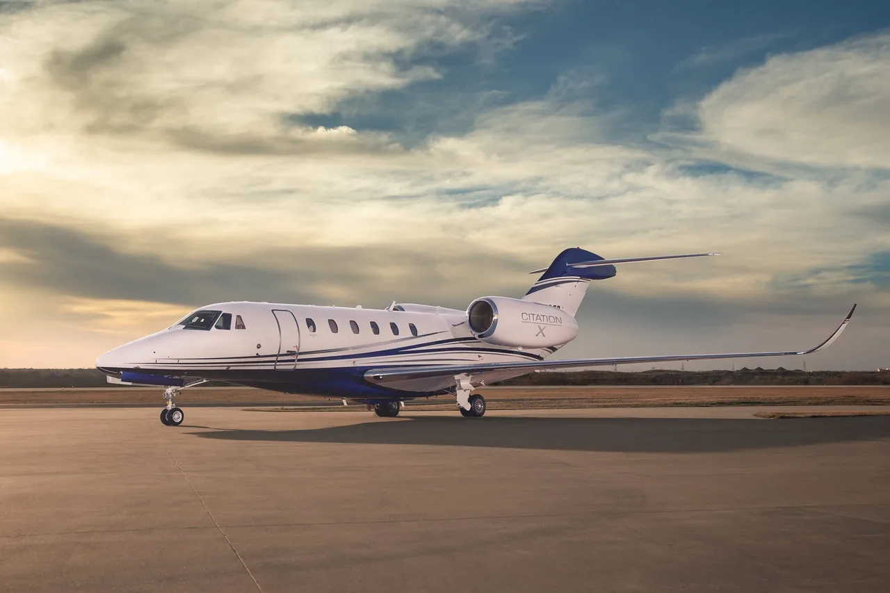 A Citation X aircraft parked on the tarmac.
