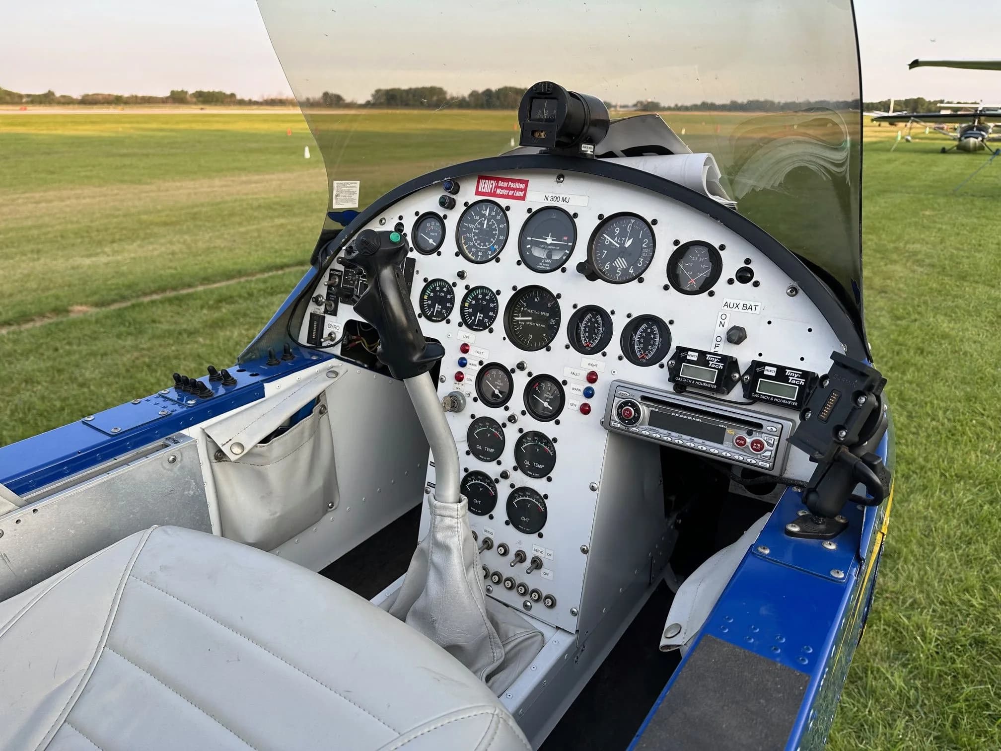 View of the Air-Cam cockpit and instrument panel.