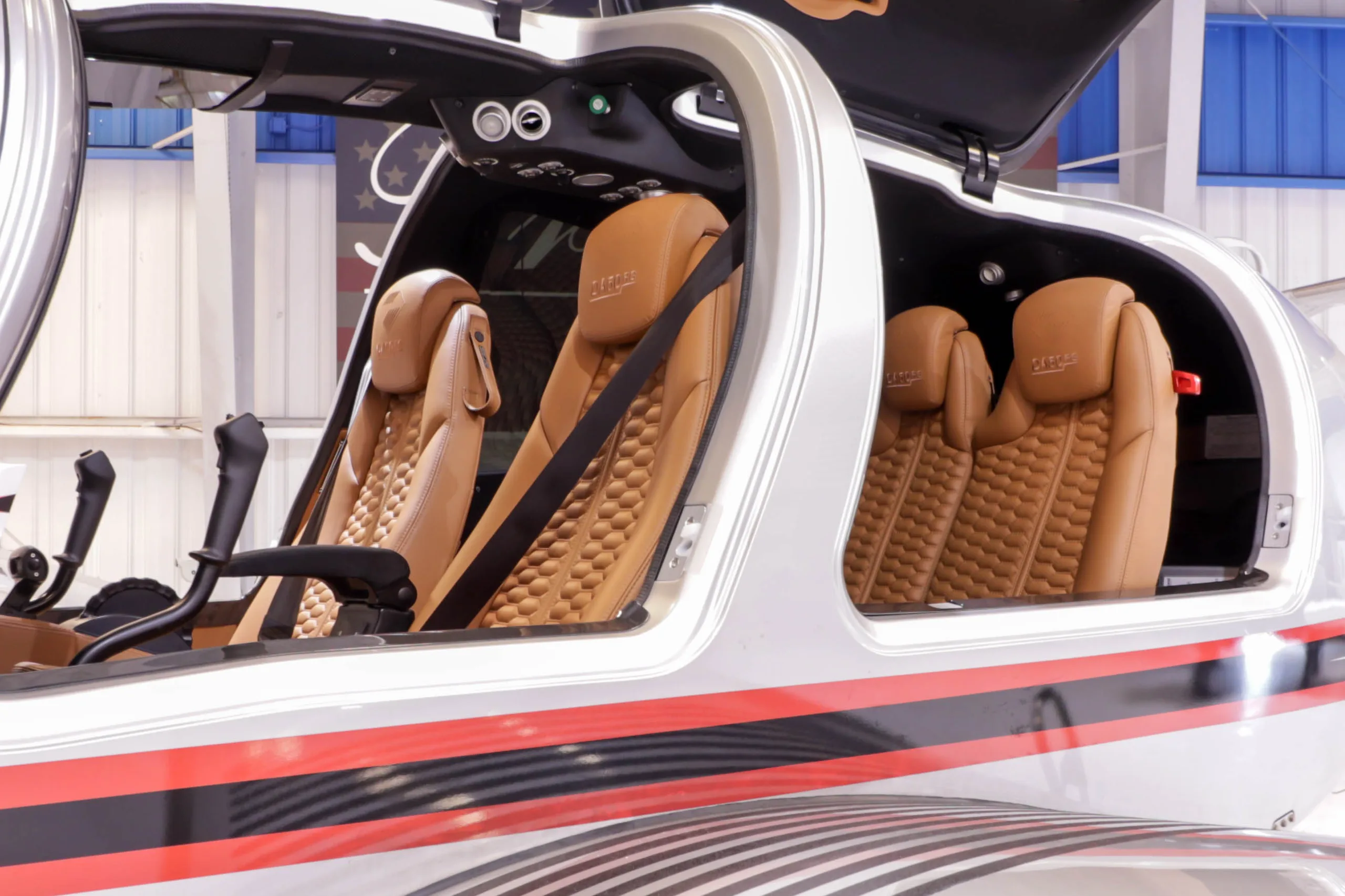 Interior view of the Diamond DA50RG cabin seats.