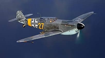Close-up of the cockpit of a Messerschmitt Bf 109.