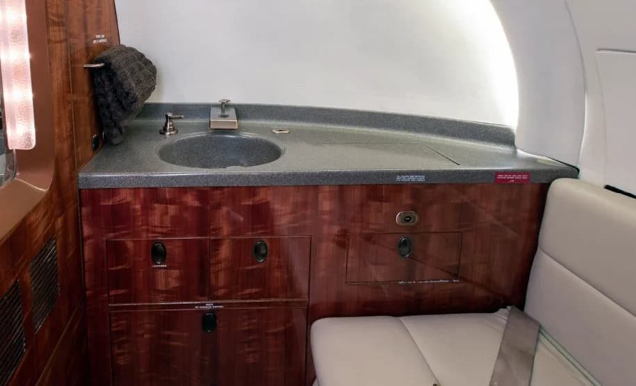 A close-up of the interior cabinetry of a Citation jet.