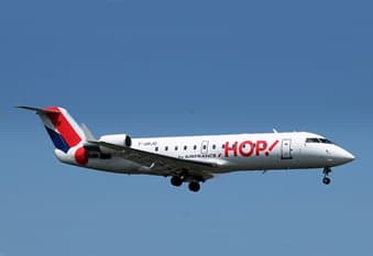 Air Canada Jazz CRJ-200 in flight.